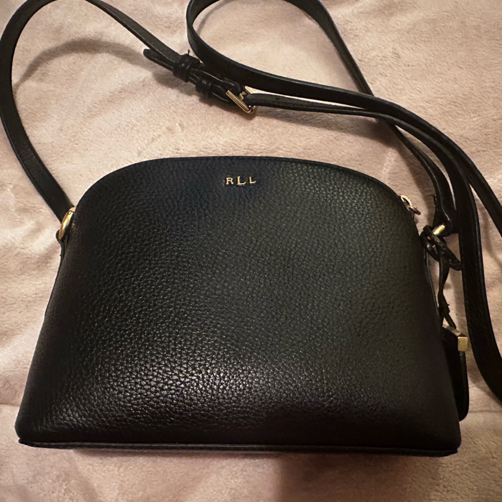 Ralph Lauren RLL Leather Black Crossbody Bag Purse